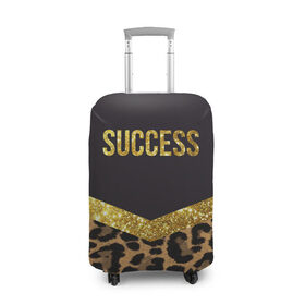 Чехол для чемодана 3D с принтом Success в Тюмени, 86% полиэфир, 14% спандекс | двустороннее нанесение принта, прорези для ручек и колес | success | swag | блеск | блестки | китч | леопард | леопардовый принт | понты | успех | успешные люди | фрик