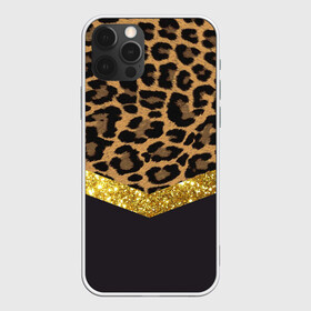 Чехол для iPhone 12 Pro с принтом Леопардовый принт в Тюмени, силикон | область печати: задняя сторона чехла, без боковых панелей | Тематика изображения на принте: success | swagg | блеск | блестки | животнй принт | золотистый | золото | золотой | леопард | леопардовый принт | понты | тигровый