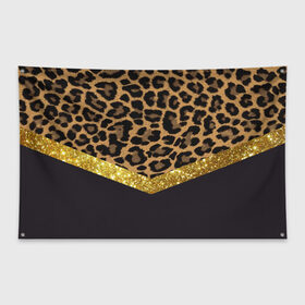 Флаг-баннер с принтом Леопардовый принт в Тюмени, 100% полиэстер | размер 67 х 109 см, плотность ткани — 95 г/м2; по краям флага есть четыре люверса для крепления | success | swagg | блеск | блестки | животнй принт | золотистый | золото | золотой | леопард | леопардовый принт | понты | тигровый