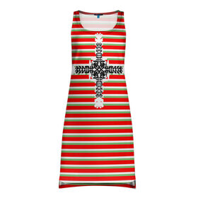 Платье-майка 3D с принтом FUMRRE LOGO ROSE в Тюмени, 100% полиэстер | полуприлегающий силуэт, широкие бретели, круглый вырез горловины, удлиненный подол сзади. | fashion | fire | fumrre | logo | street style | text | мода | стиль | топ