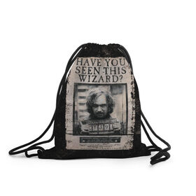 Рюкзак-мешок 3D с принтом Sirius Black в Тюмени, 100% полиэстер | плотность ткани — 200 г/м2, размер — 35 х 45 см; лямки — толстые шнурки, застежка на шнуровке, без карманов и подкладки | black | sirius | vdzajul | блэк | гарри | поттер | сириус