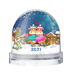 Снежный шар с принтом Влюбленные бык и корова 2021 в Тюмени, Пластик | Изображение внутри шара печатается на глянцевой фотобумаге с двух сторон | 2021 | 7 января | bull | newyear | santa | бык | быки | бычок | год быка | дед мороз | корова | новогодние каникулы | новогодние праздники | новый 2021 | новый год | новый год 2021 | рождество | сани | санта | санта клаус
