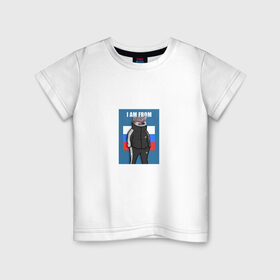 Детская футболка хлопок с принтом I am from Russia в Тюмени, 100% хлопок | круглый вырез горловины, полуприлегающий силуэт, длина до линии бедер | Тематика изображения на принте: 