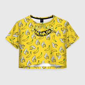 Женская футболка Crop-top 3D с принтом AHEGAO (banana) в Тюмени, 100% полиэстер | круглая горловина, длина футболки до линии талии, рукава с отворотами | ahegao | banana | o face | аниме | термин | физиономия | япония