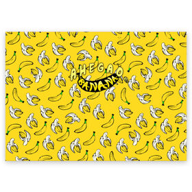 Поздравительная открытка с принтом AHEGAO (banana) в Тюмени, 100% бумага | плотность бумаги 280 г/м2, матовая, на обратной стороне линовка и место для марки
 | ahegao | banana | o face | аниме | термин | физиономия | япония