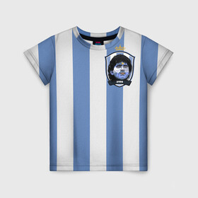 Детская футболка 3D с принтом Диего Армандо Марадона D10S в Тюмени, 100% гипоаллергенный полиэфир | прямой крой, круглый вырез горловины, длина до линии бедер, чуть спущенное плечо, ткань немного тянется | d10s | maradona | аргентина | армандо | барселона | бога | джерси | диего | легенда | марадон | марадона | марадоны | рука | форма