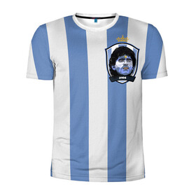 Мужская футболка 3D спортивная с принтом Диего Армандо Марадона D10S в Тюмени, 100% полиэстер с улучшенными характеристиками | приталенный силуэт, круглая горловина, широкие плечи, сужается к линии бедра | d10s | maradona | аргентина | армандо | барселона | бога | джерси | диего | легенда | марадон | марадона | марадоны | рука | форма