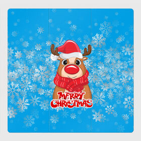 Магнитный плакат 3Х3 с принтом НОВОГОДНИЙ ОЛЕНЬ в Тюмени, Полимерный материал с магнитным слоем | 9 деталей размером 9*9 см | 31 декабря | christmas | merry christmas | зима | новогодний олень | новый год | олень | подарок | праздник | рождество | с новым годом | снег | снежинки | счастливого рождества