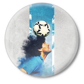 Значок с принтом Diego в Тюмени,  металл | круглая форма, металлическая застежка в виде булавки | 10 номер | diego | football | maradona | maradonna | арегнтина | бога | диего | марадона | марадонна | ретро | рука | сборная аргентины | футбол | футболист