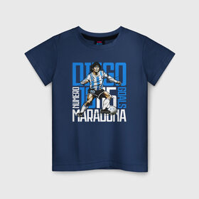 Детская футболка хлопок с принтом 10 Diego Maradona в Тюмени, 100% хлопок | круглый вырез горловины, полуприлегающий силуэт, длина до линии бедер | 10 номер | diego | football | maradona | maradonna | арегнтина | бога | диего | марадона | марадонна | ретро | рука | сборная аргентины | футбол | футболист