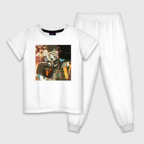 Детская пижама хлопок с принтом Playboi Carti PHOTO в Тюмени, 100% хлопок |  брюки и футболка прямого кроя, без карманов, на брюках мягкая резинка на поясе и по низу штанин
 | fashion | hip hop | photo | rap | text | top