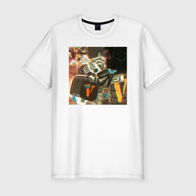 Мужская футболка хлопок Slim с принтом Playboi Carti PHOTO в Тюмени, 92% хлопок, 8% лайкра | приталенный силуэт, круглый вырез ворота, длина до линии бедра, короткий рукав | fashion | hip hop | photo | rap | text | top