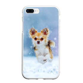 Чехол для iPhone 7Plus/8 Plus матовый с принтом Чихуахуа в снегу в Тюмени, Силикон | Область печати: задняя сторона чехла, без боковых панелей | dog | животные | зима | пес | природа | снег | собака | собаки | собакчка | собачки | чихуа хуа | чихуахуа