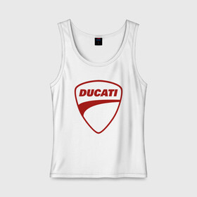 Женская майка хлопок с принтом Ducati Logo | Дукати Лого (Z) в Тюмени, 95% хлопок, 5% эластан |  | audi | audi ag | corse | ducati | ducati corse | ducati motor holding | hypermotard | multistrada | panigale | scrambler | streetfighter | supersport | дукати | массимо борди | мото | фабио тальони