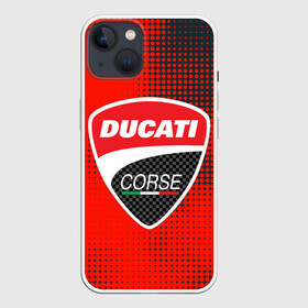 Чехол для iPhone 13 с принтом Ducati Corse | Дукати (Z) в Тюмени,  |  | Тематика изображения на принте: audi | audi ag | corse | ducati | ducati corse | ducati motor holding | hypermotard | multistrada | panigale | scrambler | streetfighter | supersport | дукати | массимо борди | мото | фабио тальони