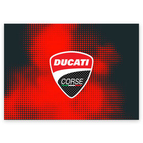 Поздравительная открытка с принтом Ducati Corse (Z) в Тюмени, 100% бумага | плотность бумаги 280 г/м2, матовая, на обратной стороне линовка и место для марки
 | audi | audi ag | corse | ducati | ducati corse | ducati motor holding | hypermotard | multistrada | panigale | scrambler | streetfighter | supersport | дукати | массимо борди | мото | фабио тальони