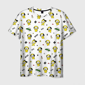 Мужская футболка 3D с принтом BT21 CHIMMY в Тюмени, 100% полиэфир | прямой крой, круглый вырез горловины, длина до линии бедер | bt 21 | bt21 chimmy | bts | chimmy | бт 21 | собачка | чими