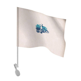 Флаг для автомобиля с принтом Биатлон в Тюмени, 100% полиэстер | Размер: 30*21 см | активный отдых | биатлон | биатлонист | зима | лыжник | снег | снежинки | соревнования | спорт | стрелок | трасса