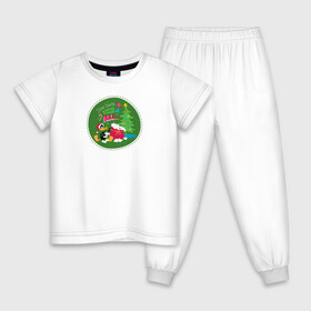 Детская пижама хлопок с принтом Dear Santa, I want it all... в Тюмени, 100% хлопок |  брюки и футболка прямого кроя, без карманов, на брюках мягкая резинка на поясе и по низу штанин
 | daffy | duck | tunes | vdzajul | дак | даффи
