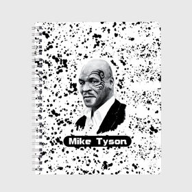 Тетрадь с принтом Mike Tyson в Тюмени, 100% бумага | 48 листов, плотность листов — 60 г/м2, плотность картонной обложки — 250 г/м2. Листы скреплены сбоку удобной пружинной спиралью. Уголки страниц и обложки скругленные. Цвет линий — светло-серый
 | boxer | boxing | great boxer | mike tyson | mike tyson lettering | mike tyson print | бокс | боксер | великий боксер | майк тайсон | надпись mike tyson | принт mike tyson