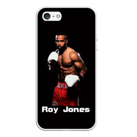 Чехол для iPhone 5/5S матовый с принтом Roy Jones в Тюмени, Силикон | Область печати: задняя сторона чехла, без боковых панелей | boxer | boxing | great boxer | roy jones | roy jones lettering | roy jones print | бокс | боксер | великий боксер | надпись roy jones | принт roy jones | рой джонс