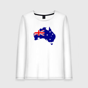 Женский лонгслив хлопок с принтом Австралия в Тюмени, 100% хлопок |  | Тематика изображения на принте: австралия | государство | материк | страна | флаг
