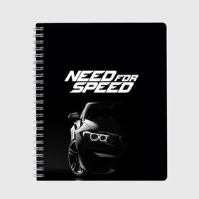 Тетрадь с принтом NEED FOR SPEED в Тюмени, 100% бумага | 48 листов, плотность листов — 60 г/м2, плотность картонной обложки — 250 г/м2. Листы скреплены сбоку удобной пружинной спиралью. Уголки страниц и обложки скругленные. Цвет линий — светло-серый
 | Тематика изображения на принте: carbon | heat | hot pursuit | most wanted | need for speed | payback. | shift | underground 2 | unleashed | жажда скорости