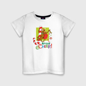 Детская футболка хлопок с принтом Holiday cheer в Тюмени, 100% хлопок | круглый вырез горловины, полуприлегающий силуэт, длина до линии бедер | 005850 | scooby doo | shaggy | vdkotan | велма | дафна | скуби | скуби ду | шэгги