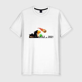 Мужская футболка хлопок Slim с принтом апокалипсис 2020 в Тюмени, 92% хлопок, 8% лайкра | приталенный силуэт, круглый вырез ворота, длина до линии бедра, короткий рукав | 