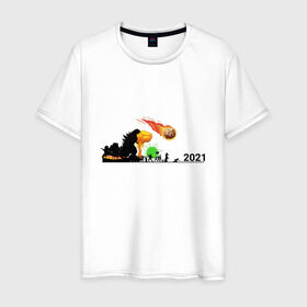 Мужская футболка хлопок с принтом апокалипсис 2020 в Тюмени, 100% хлопок | прямой крой, круглый вырез горловины, длина до линии бедер, слегка спущенное плечо. | 