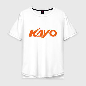 Мужская футболка хлопок Oversize с принтом KAYO LOGO (Z) в Тюмени, 100% хлопок | свободный крой, круглый ворот, “спинка” длиннее передней части | kayo | moto | motorcycle | sport | байк | кайо | мото | мотоциклы | спорт