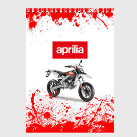 Скетчбук с принтом Aprilia (Z) в Тюмени, 100% бумага
 | 48 листов, плотность листов — 100 г/м2, плотность картонной обложки — 250 г/м2. Листы скреплены сверху удобной пружинной спиралью | aprilia | aprilia racing | bike | moto | motocycle | sportmotorcycle | априлия | мото | мотоспорт