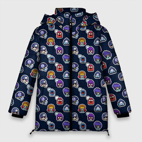 Женская зимняя куртка 3D с принтом EMOJI Brawl Stars MONOGRAM в Тюмени, верх — 100% полиэстер; подкладка — 100% полиэстер; утеплитель — 100% полиэстер | длина ниже бедра, силуэт Оверсайз. Есть воротник-стойка, отстегивающийся капюшон и ветрозащитная планка. 

Боковые карманы с листочкой на кнопках и внутренний карман на молнии | Тематика изображения на принте: brawl stars | emoji | fashion | game | hip hop | мода | уличная мода | хип хоп | эмоджи