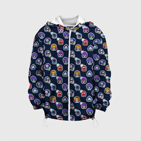 Детская куртка 3D с принтом EMOJI Brawl Stars MONOGRAM в Тюмени, 100% полиэстер | застежка — молния, подол и капюшон оформлены резинкой с фиксаторами, по бокам — два кармана без застежек, один потайной карман на груди, плотность верхнего слоя — 90 г/м2; плотность флисового подклада — 260 г/м2 | brawl stars | emoji | fashion | game | hip hop | мода | уличная мода | хип хоп | эмоджи