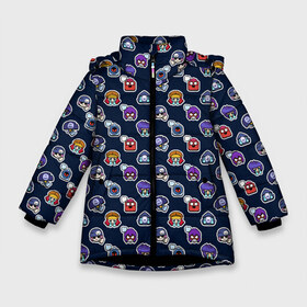 Зимняя куртка для девочек 3D с принтом EMOJI Brawl Stars MONOGRAM в Тюмени, ткань верха — 100% полиэстер; подклад — 100% полиэстер, утеплитель — 100% полиэстер. | длина ниже бедра, удлиненная спинка, воротник стойка и отстегивающийся капюшон. Есть боковые карманы с листочкой на кнопках, утяжки по низу изделия и внутренний карман на молнии. 

Предусмотрены светоотражающий принт на спинке, радужный светоотражающий элемент на пуллере молнии и на резинке для утяжки. | brawl stars | emoji | fashion | game | hip hop | мода | уличная мода | хип хоп | эмоджи
