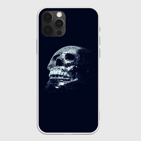 Чехол для iPhone 12 Pro Max с принтом Череп в Тюмени, Силикон |  | Тематика изображения на принте: skull | глазницы | квадратики | синий | скелет | череп | черепушка