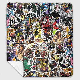 Плед с рукавами с принтом JoJo’s Sticker Bombing в Тюмени, 100% полиэстер | Закругленные углы, все края обработаны. Ткань не мнется и не растягивается. Размер 170*145 | anime | jojo’s bizarre adventure | sticker bombing | аниме | джо джо | жо жо | манга | мультфильм | невероятные приключения джоджо | персонаж | стикер бомбинг