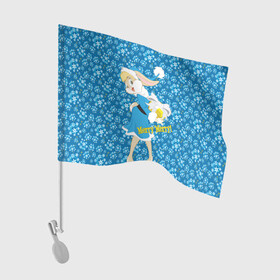 Флаг для автомобиля с принтом Kooky Christmas в Тюмени, 100% полиэстер | Размер: 30*21 см | Тематика изображения на принте: bunny | lola | looney | tunes | vdzajul | бани | банни | лола