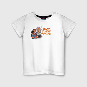 Детская футболка хлопок с принтом Back to the Future в Тюмени, 100% хлопок | круглый вырез горловины, полуприлегающий силуэт, длина до линии бедер | 