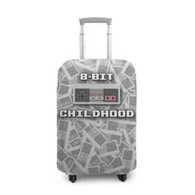 Чехол для чемодана 3D с принтом 8-bit childhood в Тюмени, 86% полиэфир, 14% спандекс | двустороннее нанесение принта, прорези для ручек и колес | 8 bit | 8 бит | dendy | nes | nintendo | денди | джойстик | нинтендо