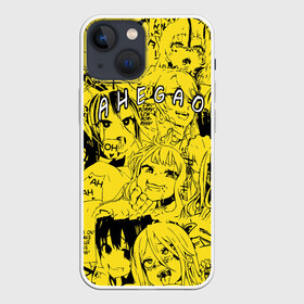 Чехол для iPhone 13 mini с принтом Ahegao yellow в Тюмени,  |  | ahegao | banana | o face | аниме | термин | физиономия | япония