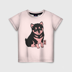 Детская футболка 3D с принтом Щенок Сиба-Ину в Тюмени, 100% гипоаллергенный полиэфир | прямой крой, круглый вырез горловины, длина до линии бедер, чуть спущенное плечо, ткань немного тянется | Тематика изображения на принте: милота | сиба ину | собака | шиба | щенок