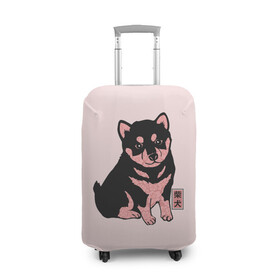 Чехол для чемодана 3D с принтом Щенок Сиба-Ину в Тюмени, 86% полиэфир, 14% спандекс | двустороннее нанесение принта, прорези для ручек и колес | милота | сиба ину | собака | шиба | щенок