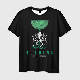 Мужская футболка 3D с принтом Holding Onto Nothing в Тюмени, 100% полиэфир | прямой крой, круглый вырез горловины, длина до линии бедер | scifi | космонавт | космос | ктулху | монстр | осьминог | ужасы | фантастика | хоррор | череп