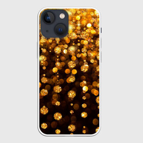 Чехол для iPhone 13 mini с принтом ЗОЛОТЫЕ БЛЕСТКИ в Тюмени,  |  | gold | pattern | rain | блестки | блестящий | дождь | звезды | золото | красиво | новый год | праздник | снежинки | текстуры
