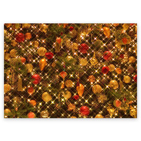 Поздравительная открытка с принтом Новый Год в Тюмени, 100% бумага | плотность бумаги 280 г/м2, матовая, на обратной стороне линовка и место для марки
 | гирлянды | елка | новогодние игрушки | новый год