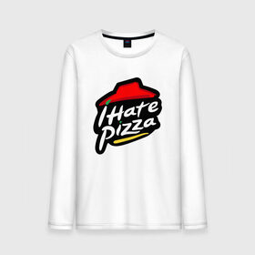 Мужской лонгслив хлопок с принтом I Hate Pizza в Тюмени, 100% хлопок |  | hate pizza | pizza hut | ненавижу | пицца | хейтер