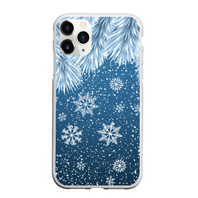 Чехол для iPhone 11 Pro Max матовый с принтом Снежное Настроенние в Тюмени, Силикон |  | Тематика изображения на принте: елочные иголки | новый год | рисунок | снег | снежинки