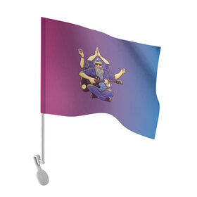 Флаг для автомобиля с принтом БГ многорукий в Тюмени, 100% полиэстер | Размер: 30*21 см | аквариум | бг | борис гребенщиков | гитара | музыка | сарасвати | шива