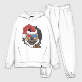 Мужской костюм хлопок OVERSIZE с принтом Christmas Dog в Тюмени,  |  | art | christmas | dog | new year | santa hat | арт | новый год | очки | пес | рождество | собака | шапка санты